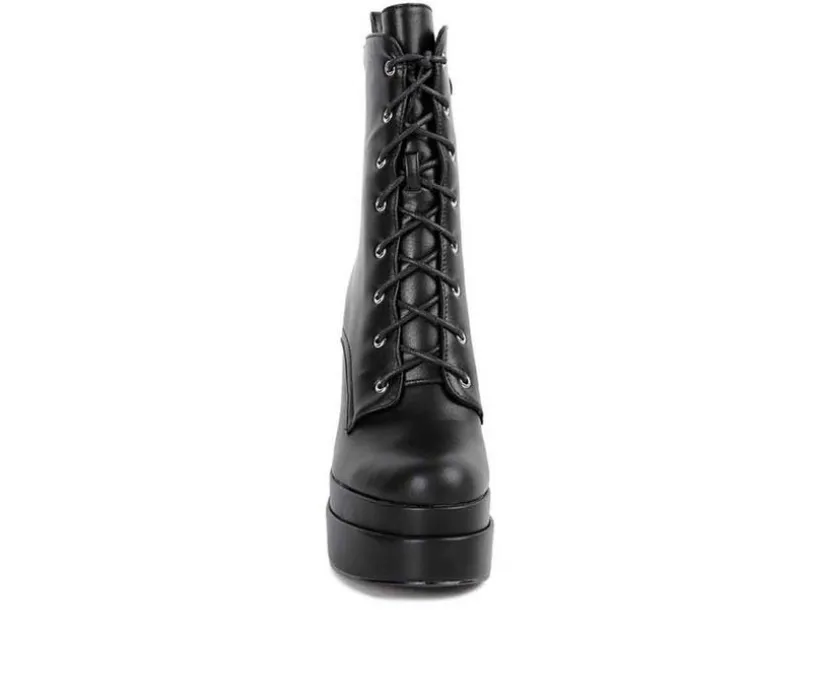 Women's London Rag Meows Lace Up Platform Heeled Boots