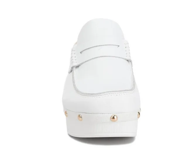 Women's Rag & Co Lyrac Recycled Leather Platform Clogs