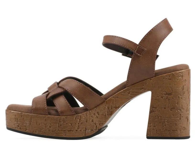Women's White Mountain Barista Platform Sandals
