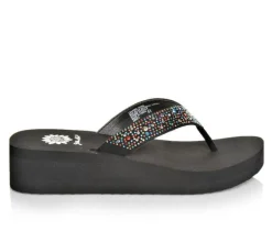 Women's Yellow Box Africa Wedge Flip-Flops