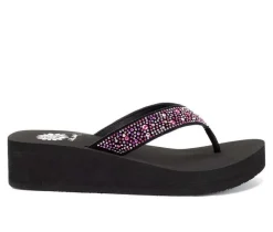 Women's Yellow Box Africa Wedge Flip-Flops
