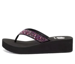 Women's Yellow Box Africa Wedge Flip-Flops