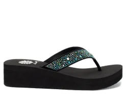 Women's Yellow Box Africa Wedge Flip-Flops