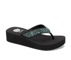 Women's Yellow Box Africa Wedge Flip-Flops