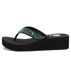 Women's Yellow Box Africa Wedge Flip-Flops