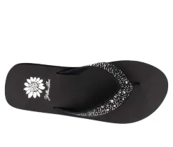 Women's Yellow Box Africa Wedge Flip-Flops
