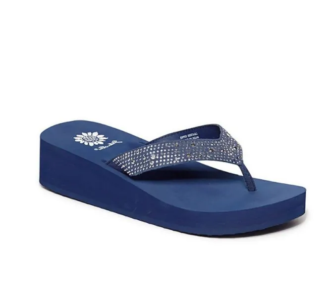 Women's Yellow Box Africa Wedge Flip-Flops