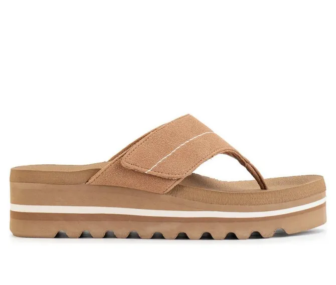 Women's Yellow Box Calica Heeled Flip-Flops