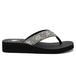 Women's Yellow Box Casey Wedge Flip-Flops
