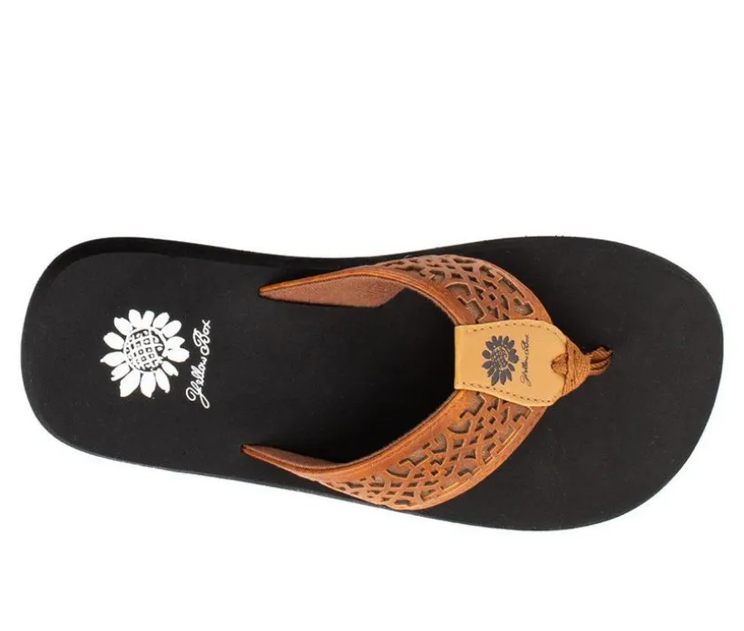 Women's Yellow Box Ficus Flip-Flops
