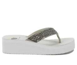 Women's Yellow Box Pixel Flip-Flops