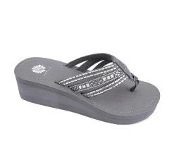 Women's Yellow Box Tania Wedge Flip-Flops