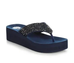 Women's Yellow Box Tari Wedge Flip-Flops