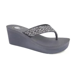 Women's Yellow Box Waneta Wedge Flip-Flops