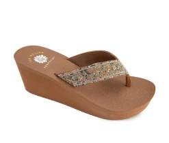 Women's Yellow Box Waneta Wedge Flip-Flops